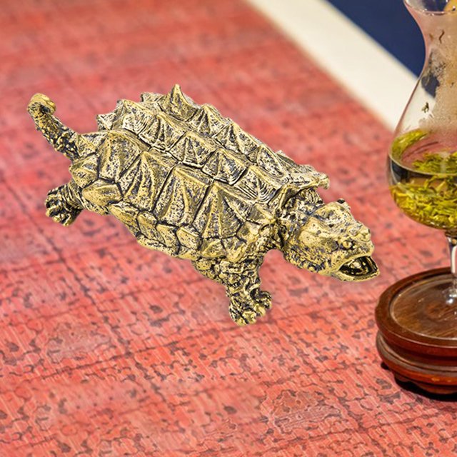 Figura De Tortuga Caimán Mordedora, Adorno De Escritorio De Latón Para Sala De Estar, Salón De Té
