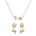thumbnail image 1 of CAIROYAR Colgante, collar, pendientes y pulsera con diseño de flor de tulipán, regalo perfecto, 1 of 7
