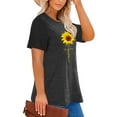 thumbnail image 7 of XCHQRTI Faith T Shirt Plus Women Graphic Tees Sunflower Christian Tops Clothes Short Sleeve, 7 of 7