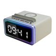 thumbnail image 3 of Reloj despertador Baoblaze con radio altavoz inalámbrico soporte para teléfono y lámpara de noche, 3 of 8