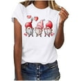 thumbnail image 2 of Nuoqisi T-Shirt à Manches Courtes et Col Rond Imprimé pour la Saint-Valentin pour Femmes, Haut à Motif Mignon pour Tenues Décontractées, T-Shirt Mode pour Dames, 2 of 7