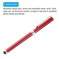 thumbnail image 3 of 3pcs Metal Stylus Pen Ballpoint Pen 2 in 1 Universal Ink Pen with Rubber Stylus Tips, Red, 3 of 6