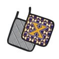 thumbnail image 2 of Carolines Treasures CJ1064-XPTHD Letter X Football Purple and Gold Pair of Pot Holders, 7.5HX7.5W, multicolor, 2 of 2