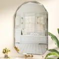 thumbnail image 2 of Antok 30x36 Inch Beveled Edge Frameless Bathroom Vanity Mirror, Wall Mount Mirror for Bathroom, Arched Decorative Mirror, HD Silver, 2 of 8