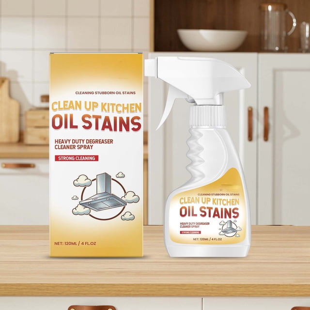 Spray desengrasante de cocina de alta resistencia, 120 ml, removedor de manchas de acción rápida para encimeras, hornos, mesadas y electrodomésticos, seguro para todas las superficies.