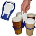 thumbnail image 6 of GUIGUI 1 Pcs Fold Away Cup Carrier, Foldable Plastic Cup Holder, Portable Drink Carrier with Handle for Big Cups, Sturdy Reusable Pocket Size, Easy and Safe 2,3,4 Cups (Blue), 6 of 9