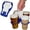 Blue, variant on Foldable Collapsible Cup Carrier–Portable Drink Caddy with Handle for 2-4 Cups,Reusable Sturdy Plastic Holder for Coffee,Beer,Take-Out,Festival & Party Essentials,Blue/Black/Orange