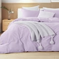 thumbnail image 5 of NEXHOME PRO Duvet Cover Set 100% Washed Cotton 3 Pieces Linen Breathable Soft Durable Duvet Cover Bedding Set with Zipper Closure, Queen Size Purple Lavender(Comforter Not Included), 5 of 7