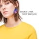 thumbnail image 4 of pares de pendientes de cuero sintético con bandera estadounidense, pendientes colgantes, pendientes patrióticos ligeros del Día de la Independencia, pendientes de gancho, joyería para niñas, 4 of 6