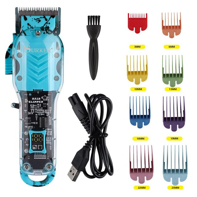 Cortapelos eléctrico transparente profesional para hombres, adultos y niños, máquina cortadora de pelo inalámbrica, recargable por USB qym unisex