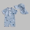 thumbnail image 5 of SGMVNU Baby Boys 1 Piece Swimsuit with Swim Cap Cartoon Print Swimwear for Summer Front Zipper Short Sleeve Swim Suit Blue-1 Size 18-24 Months, 5 of 6
