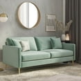 thumbnail image 2 of CosmoLiving by Cosmopolitan Highland Velvet Sofa with Pillows, Green, 2 of 15
