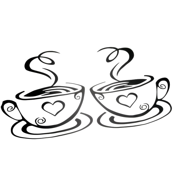 Worallymy tazas de café café té pegatinas de pared arte vinilo calcomanía cocina restaurante Pub Decoración Worallymy JD735795568