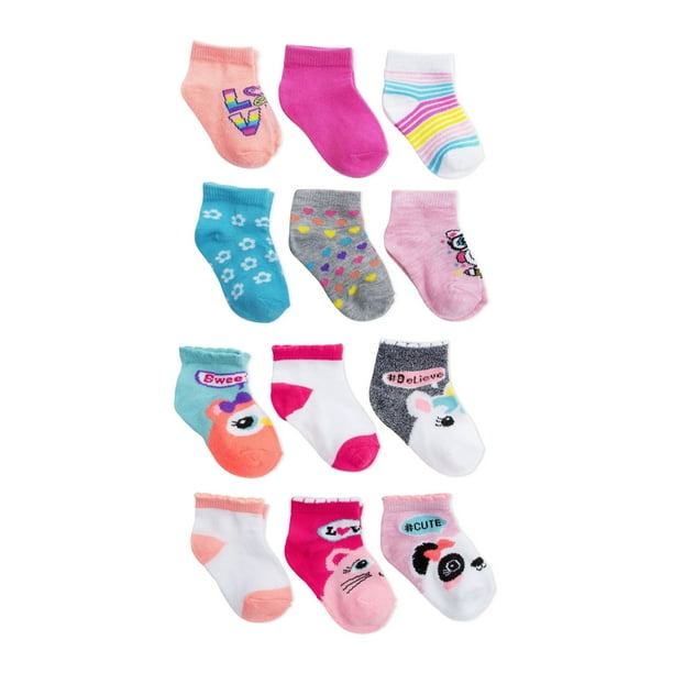 Garanimals Baby Girl Shorty Socks, 12 Pack - Walmart.com