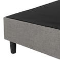thumbnail image 3 of Base de cama individual estilo moderno Condesa con estructura de metal y madera tapizada en tela gris, 3 of 8