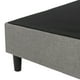 thumbnail image 3 of Base de cama individual estilo moderno Condesa con estructura de metal y madera tapizada en tela gris, 3 of 8