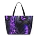thumbnail image 2 of Easygdp Purple Plant White Tiger Bolsa de Viaje de Playa de Gran Capacidad, Bolsa Tote Perfecta para la Playa, Escapadas de Fin de Semana y Viajes, 2 of 7