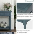 thumbnail image 4 of Console Table,Traditional Design Sofa Table with 2 Storage Drawers and Open Bottom Shelf,Wood Narrow Console Table Buffet Sideboard Table for Living Room Bathroom Hallway,Navy, 4 of 7