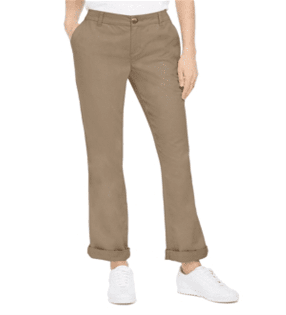 Style & Co Women's Cotton Bootcut Chino Pants Brown Size 14