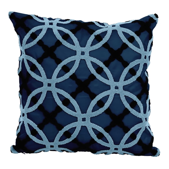 Vargottam Outdoor Decorative Throw Pillow CoversTowelEmbroideredPolyester Handmade Boho Cushion CoversFor Outdoor Patio -Geometric - Blue