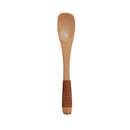

Flat Spatula Spoon Wrapping Thread Dessert Honey Rice Soups Wooden Spoon Small Spoon Home Tableware Cutlery Wooden Tableware