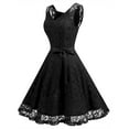 thumbnail image 2 of Market In The Box Women Floral Lace V Neck Sleeveless Bridemaid Party Dress, 2 of 7