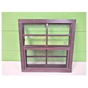 16x16 Brown Vertical Slider Window, Flush Mount, Great for Sheds, Playhouses, and Chicken Coops