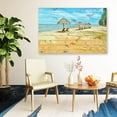 thumbnail image 4 of IDEA4WALL Coastal Canvas Wall Art Lounge Chairs on the Beach in the Oceanside Canvas Prints Modern Home Wall Decor - 12x18 inches, 4 of 4