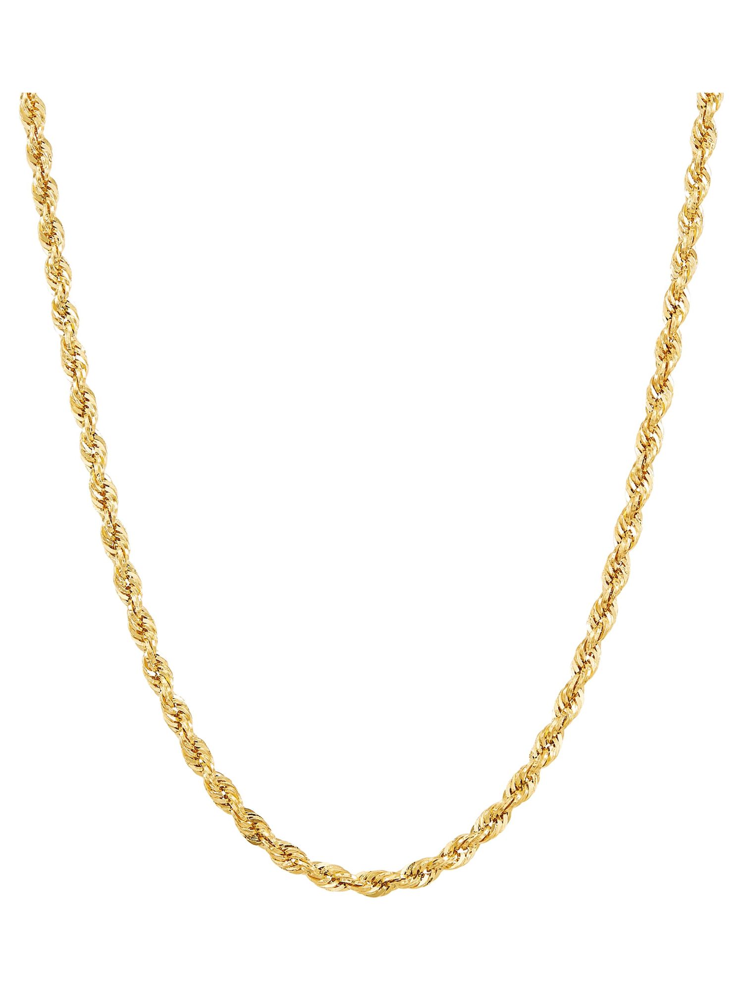 Brilliance Fine Jewelry 10K Yellow Gold 2.80MM - 2.90MM Hollow Rope Necklace, 18"