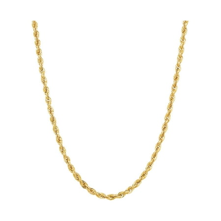 Brilliance Fine Jewelry 10K Yellow Gold Hollow 2.80MM-2.90MM Rope Necklace, 18"