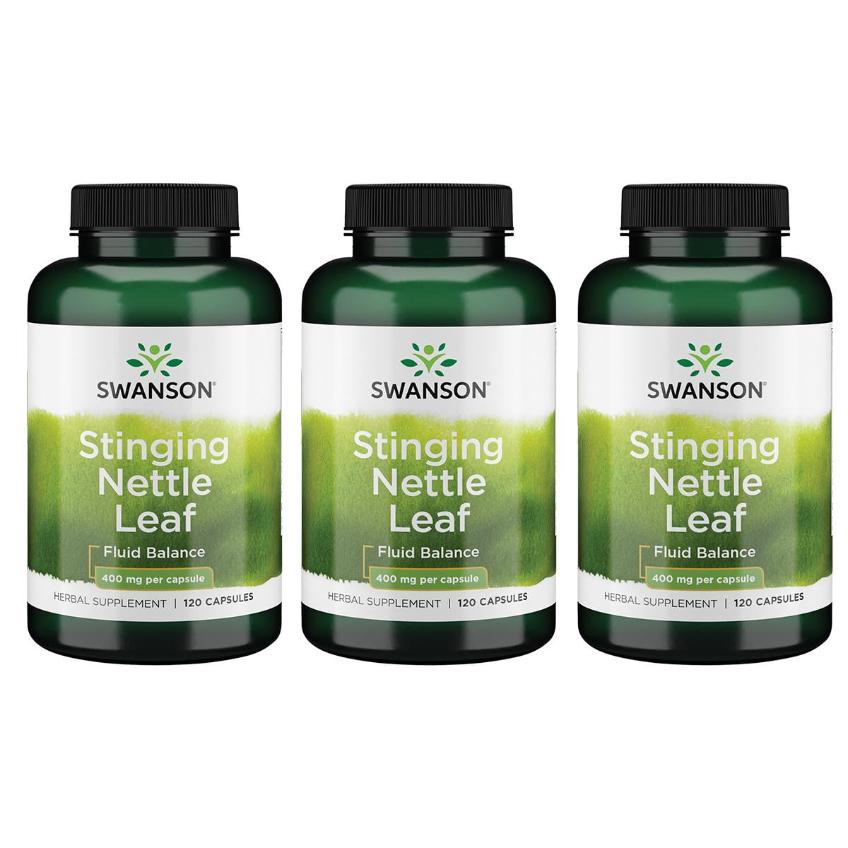 Swanson Stinging Nettle Leaf 400 mg 120 Caps 3 Pack