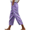 thumbnail image 3 of Kmdttou Capri Yoga Pants with Pockets for Women Capri Flared Pants High Waist Casual Loose Harlan Pants With Drawstring Solid Color Lace Up Pockets Fashionable Cropped Pants, 3 of 6