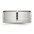 thumbnail image 3 of Auriga Fine Jewelry Stainless Steel Polished and Textured 10 mm Band for Women Size 10, 3 of 6