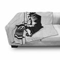 thumbnail image 3 of Cigar Soft Flannel Fleece Throw Blanket, Jazz Pianist in Black and White Smoking a Cigar Musician Performer Sketch Art, Cozy Plush for Indoor and Outdoor Use, 70" x 90", Black and White, by Ambesonne, 3 of 6