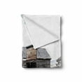 thumbnail image 2 of Western Soft Flannel Fleece Throw Blanket, Old Wooden Wagons from 20's in Ghost Town Antique Wyoming Wheels Artwork Print, Cozy Plush for Indoor and Outdoor Use, 50" x 70", Brown White, by Ambesonne, 2 of 6