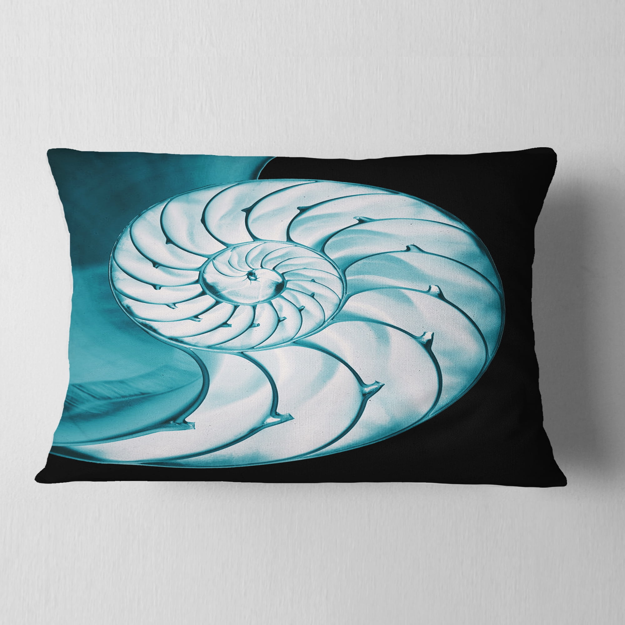 Designart Chambered Nautilus Shell - Contemporary Throw Pillow - 12x20