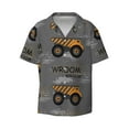 thumbnail image 5 of Picia Construction Machines Men's Linen Shirts Short Sleeve Cuban Beach Shirts Casual Shirts Button Down Shirt for Men Beach Summer Wedding Shirt-Small, 5 of 7
