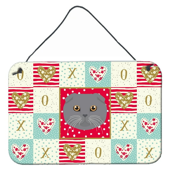 Carolines Treasures CK5158DS812 Scottish Fold Cat Love Wall or Door Hanging Prints 8x12 multicolor