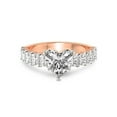 thumbnail image 3 of 3 Carat IGI Certified Heart Shape Lab Grown Diamond Engagement Ring | 14K Rose Gold | Danica Side Oval Diamond Eternity Lab Diamond Ring | FG-VS1-VS2 Quality Friendly Diamonds, 3 of 5