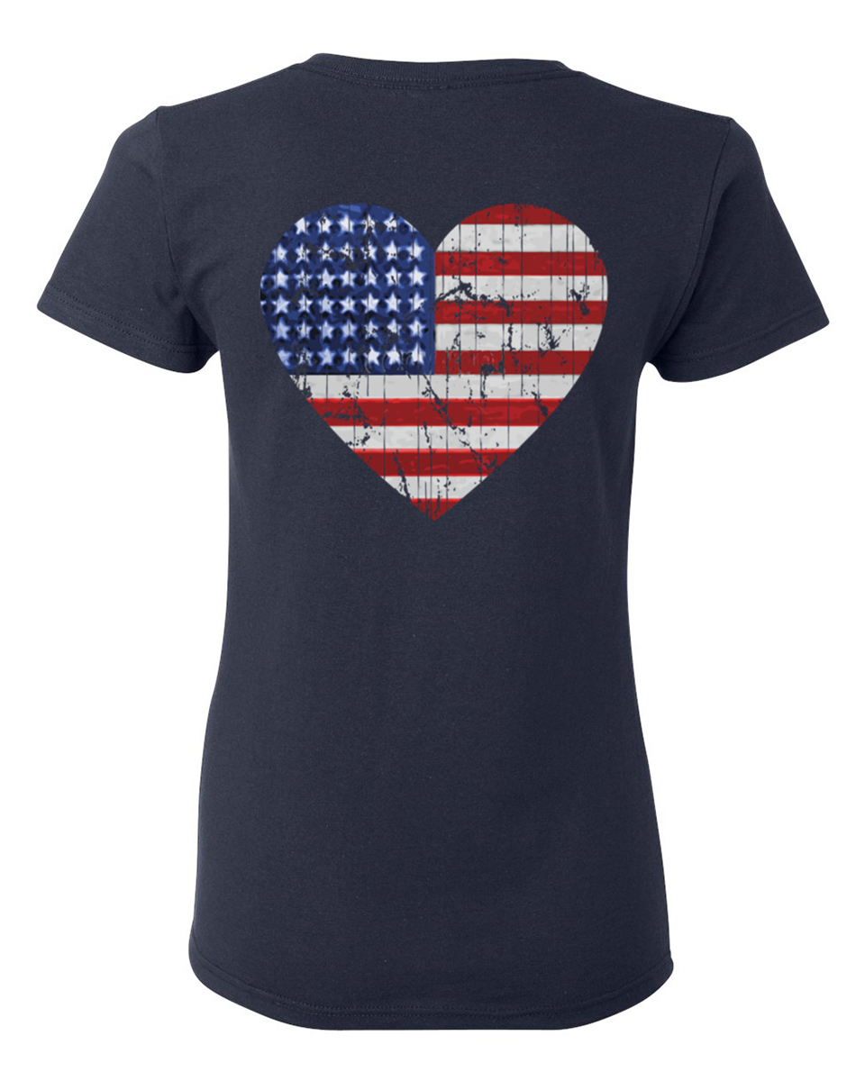 Awkward Styles Stripes and Stars American Flag Love Ladies Shirt