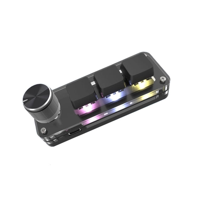 Keyboard Upgrade Parts Portable RGB LED With Knob USB for MacOS Gaming Switch Programming Black