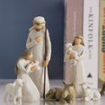 thumbnail image 2 of Kit navideño de resina, escultura navideña pintada a mano, 6 decoraciones para el hogar, 2 of 5
