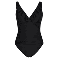 thumbnail image 4 of Firpearl Women's Ruffle One Piece Bathing Suits V Neck Vintage Tummy Control Swimsuit Swimwear, 4 of 7