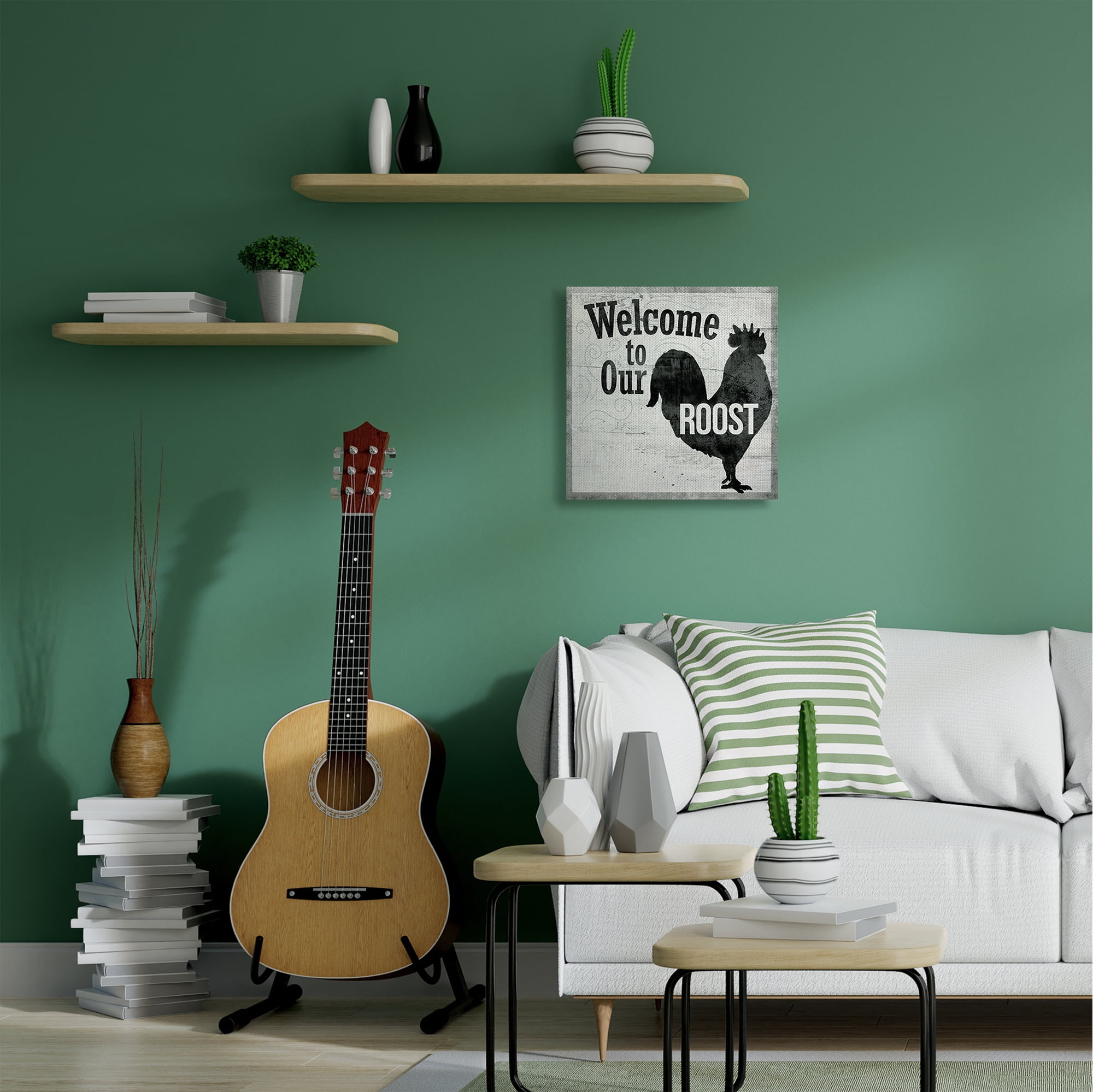 Stupell Industries Welcome To The Roost Farm Rustic Grey Word Design Canvas Wall Art by The Saturday Evening Post