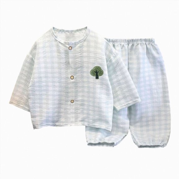 CAUYDY 11-12 Years Teen Girls Clothes Big Kid Boys Sleepwear Tween Pjs Long Sleeved Shirt and Elastic Waist Pants 2PCS Set Cute Outfits Fall,Light Blue