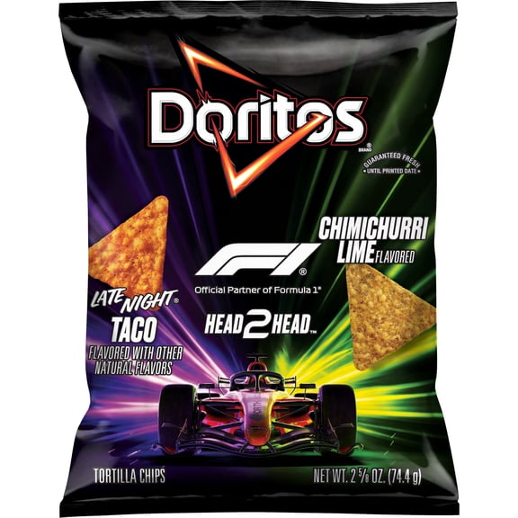Doritos Late Night Taco & Chimichurri Lime Flavored Tortilla Chips, 2.625 oz