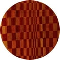 thumbnail image 1 of Ahgly Company Indoor Round Checkered Yellow Modern Area Rugs, 8' Round, 1 of 4