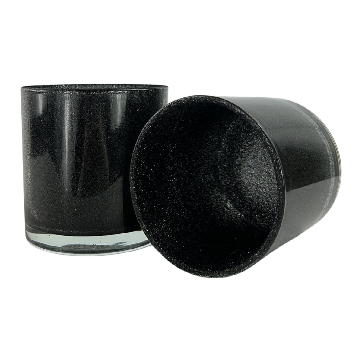 9.5 oz. Monticiano Glitter Black Empty Candle Jar candle vessels for DIY candle-making projects (Box of 48) FREE SHIPPING