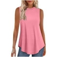 thumbnail image 2 of White Tank Top Woman Women Tank Top Women's Solid Color Sleeveless Round Neck Pullover Casual Fashionable Tank Pink XL, 2 of 8