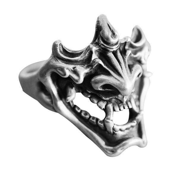 JUNTEX Fashion Skull Demon Open Ring Adjust for Women Men Korean Street Fashion Jewelry